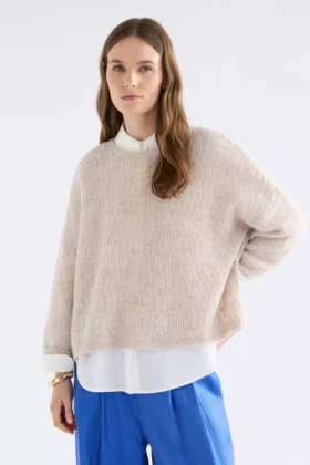 Agna-Musterpullover Ecru