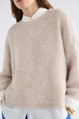 Agna-Musterpullover Ecru