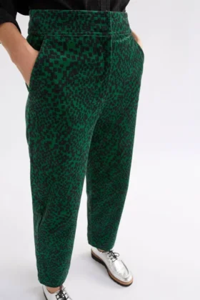 Altes-Hose, grün, Sinda-Print