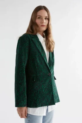 Altes Jacke Grün Sinda-Print