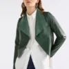 Feine Lederjacke in Milan Green