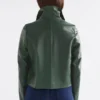 Feine Lederjacke in Milan Green
