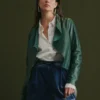 Feine Lederjacke in Milan Green
