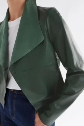 Feine Lederjacke in Milan Green