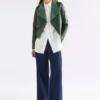 Feine Lederjacke in Milan Green