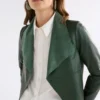 Feine Lederjacke in Milan Green