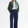 Feine Lederjacke in Milan Green