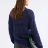 Fjer-Pullover in leuchtendem Marineblau