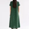 Haki-Kleid mit grünem Sinda-Print