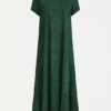 Haki-Kleid mit grünem Sinda-Print