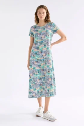 Haki-Kleid mit Schachmuster