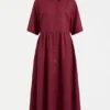 Leichtes Leinenkleid Bordeaux