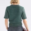 Luft-Lurex-Strickoberteil Salbei-Gold