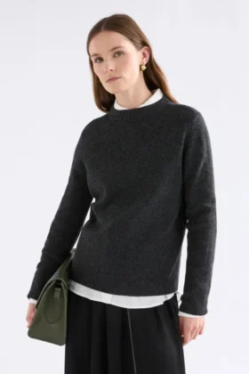 Nevis Merino-Pullover in Anthrazit