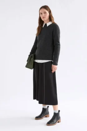 Nevis Merino-Pullover in Anthrazit