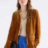 Samt Weiche Blazerjacke Golden