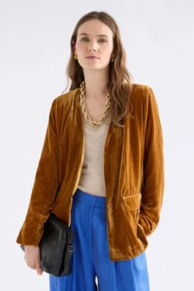 Samt Weiche Blazerjacke Golden