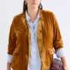 Samt Weiche Blazerjacke Golden