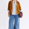 Samt Weiche Blazerjacke Golden