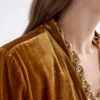 Samt Weiche Blazerjacke Golden
