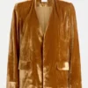 Samt Weiche Blazerjacke Golden
