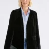 Samtweiche Blazerjacke in Schwarz