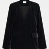 Samtweiche Blazerjacke in Schwarz