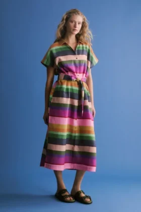 Tilko Leinen-Hemdkleid mit Lysbro-Print