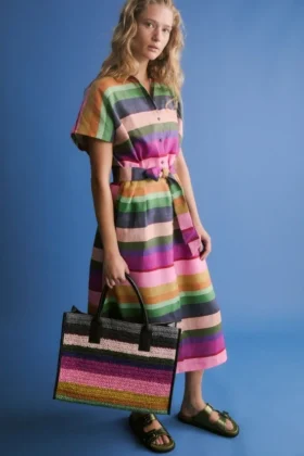Tilko Leinen-Hemdkleid mit Lysbro-Print